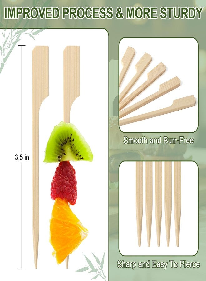 Vicuna R 200 Cocktail Picks, 3.5 IN Small Bamboo Skewers for Appetizers, Cupcake Topper Sticks, Flat Paddle Wood Fancy Toothpicks for Appetizers Drinks Food Sandwich Fruit Charcuterie Boards Accessories Party - Image 2